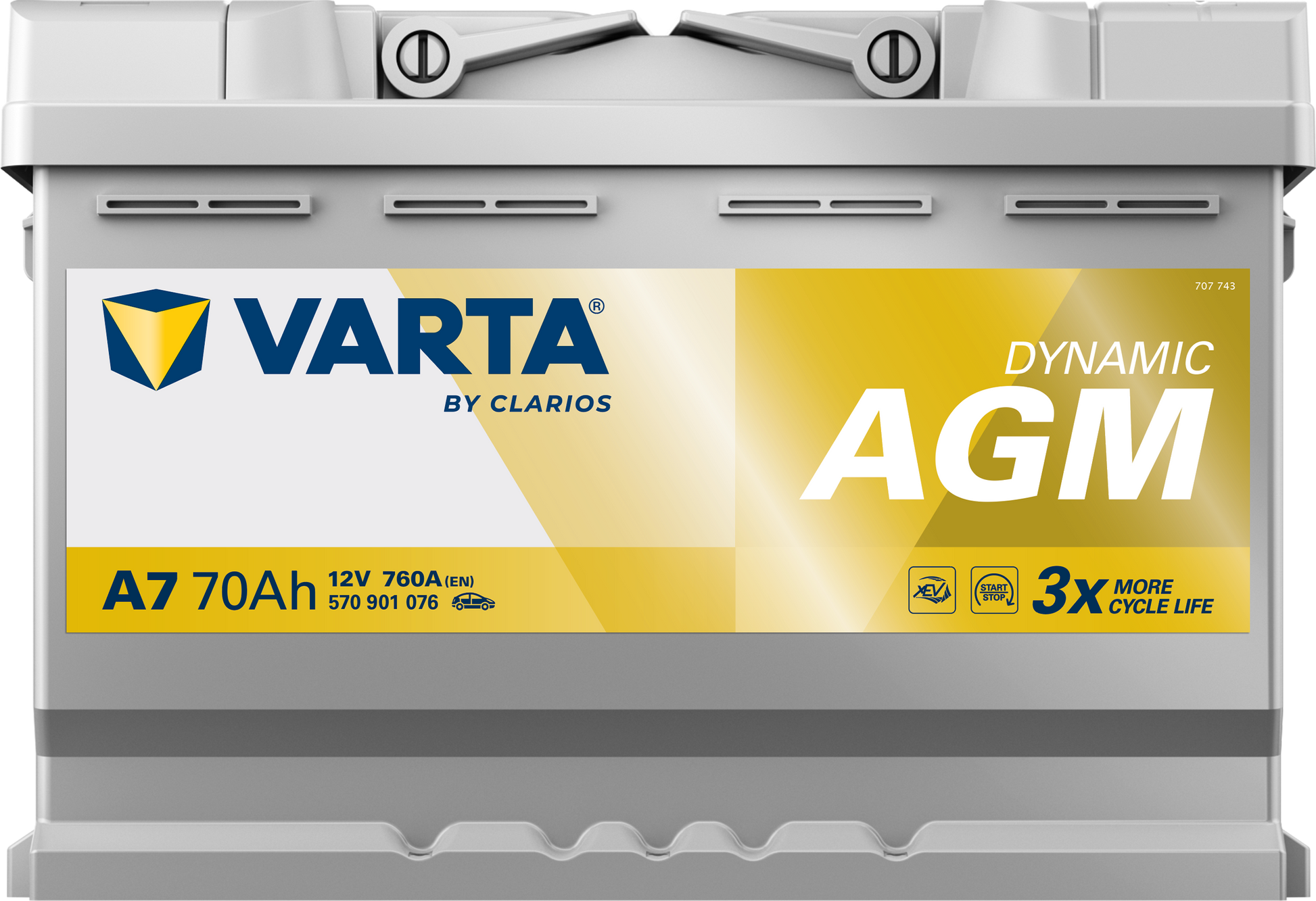 VARTA Dynamic AGM batteri 12V 70Ah A7-3