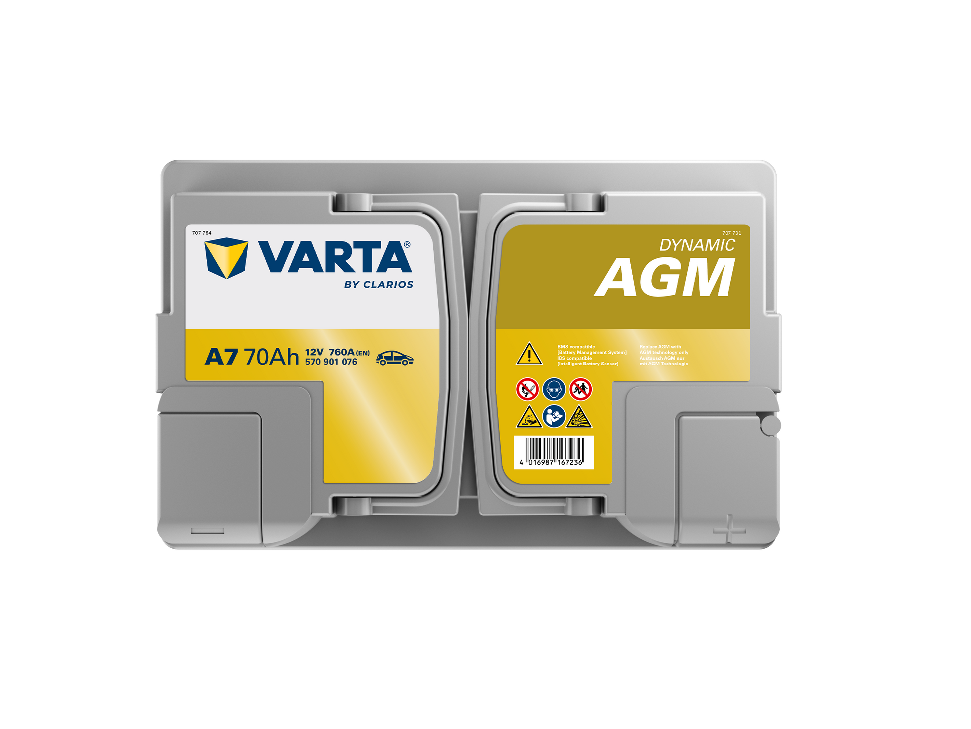 VARTA Dynamic AGM batteri 12V 70Ah A7-4