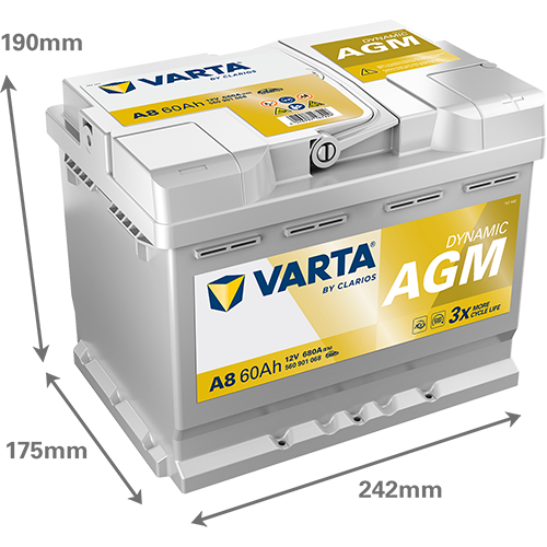 VARTA Dynamic AGM batteri 12V 60Ah A8-2
