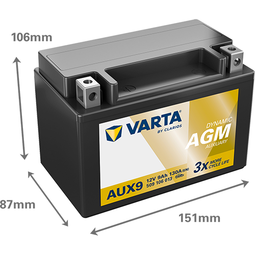 VARTA Dynamic AUX batteri 12V 9Ah AUX9-2