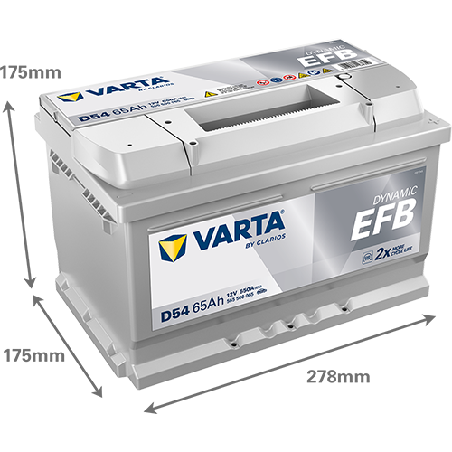 VARTA Dynamic EFB batteri 12V 65Ah D54