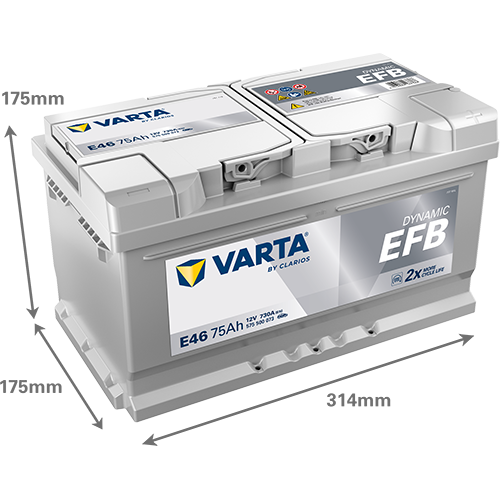 VARTA Dynamic EFB batteri 12V 75Ah E46-2