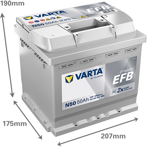 VARTA Dynamic EFB batteri 12V 50Ah N50