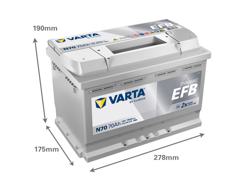 VARTA Dynamic EFB batteri 12V 70Ah N70-2