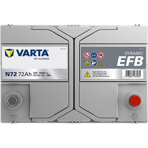 VARTA Dynamic EFB batteri 12V 72Ah N72-4