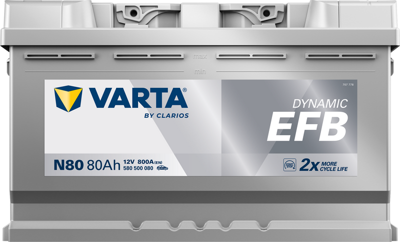 VARTA Dynamic EFB batteri 12V 80Ah N80-3