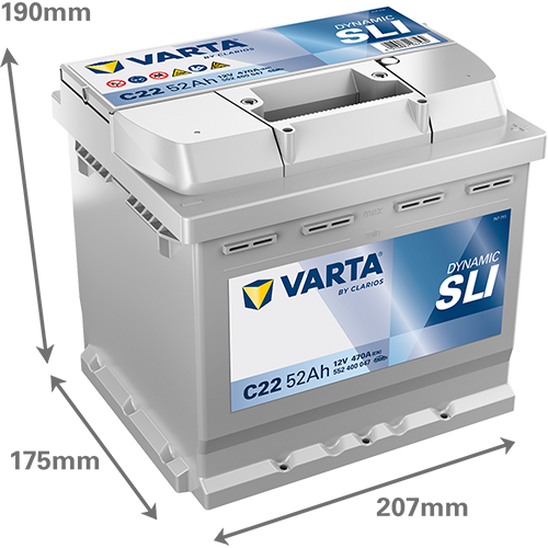VARTA Dynamic SLI batteri 12V 52Ah C22-2