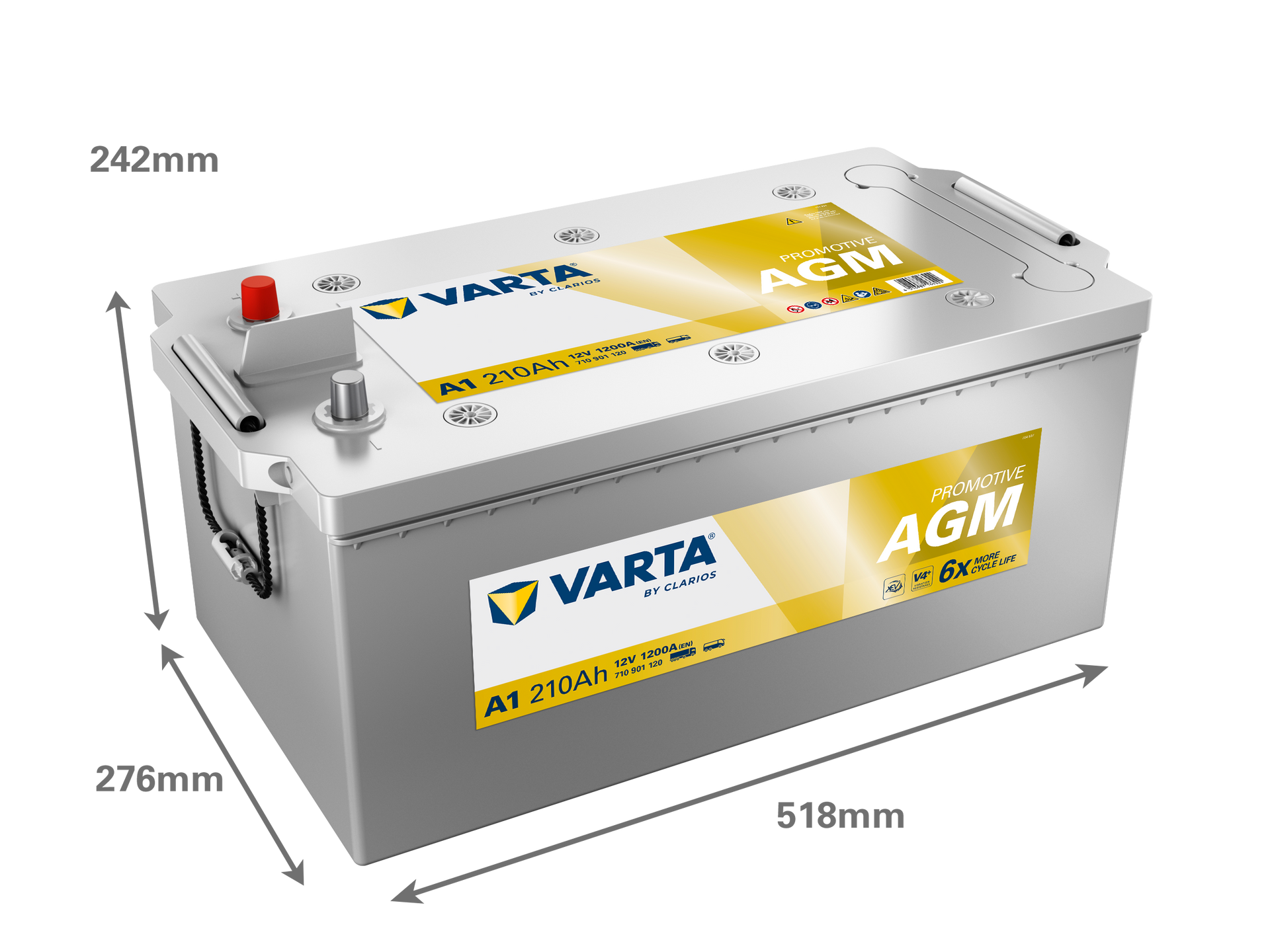 VARTA ProMotive AGM batteri 12V 210Ah A1