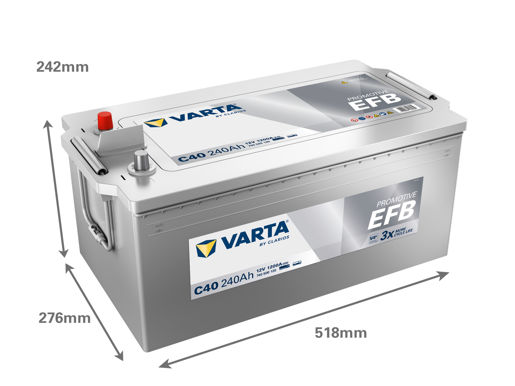 VARTA ProMotive EFB batteri 12V 240Ah C40-2