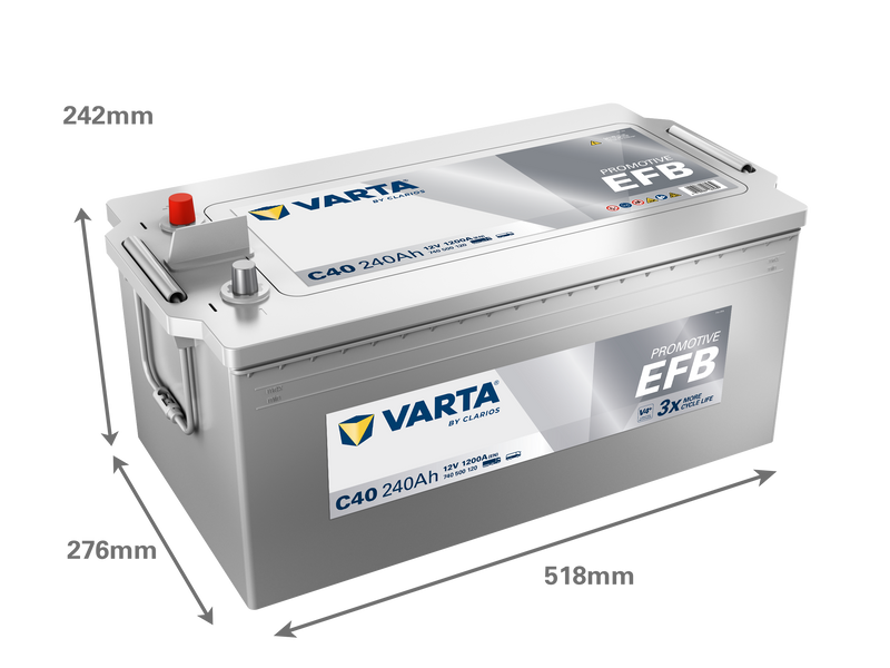 VARTA ProMotive EFB batteri 12V 240Ah C40-2