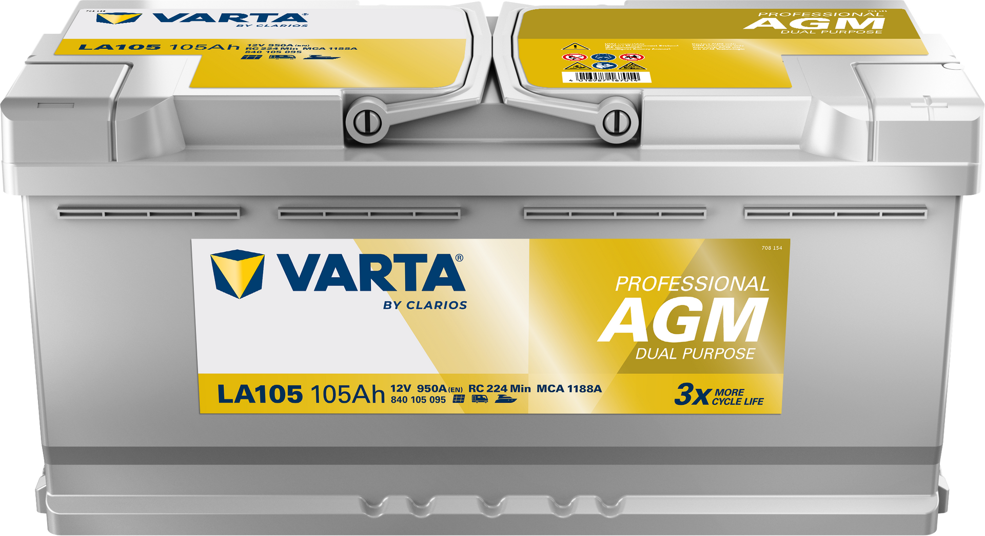 VARTA Professional Dual Purpose AGM batteri 12V 105Ah LA105