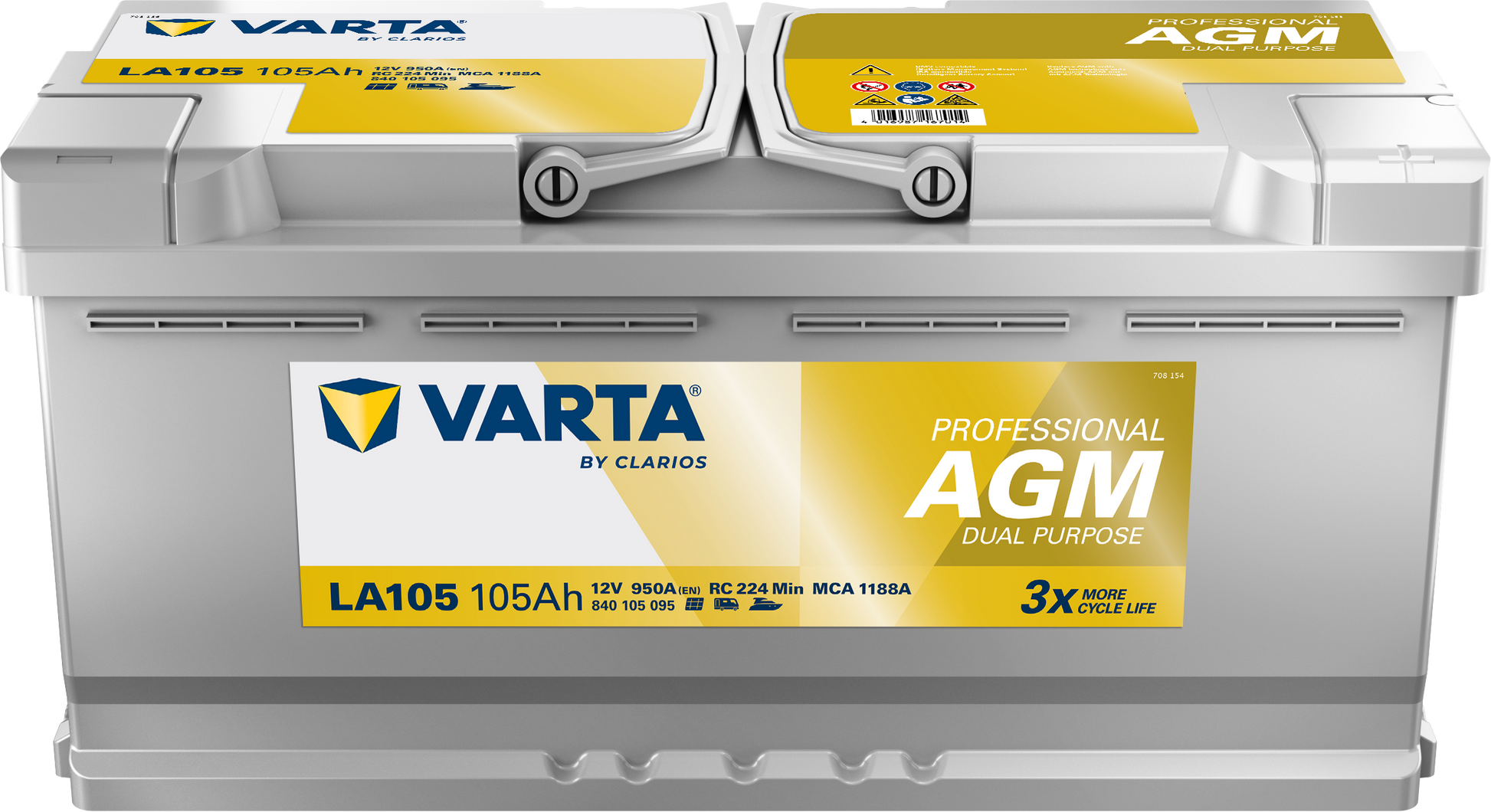 VARTA Professional Dual Purpose AGM batteri 12V 105Ah LA105-1