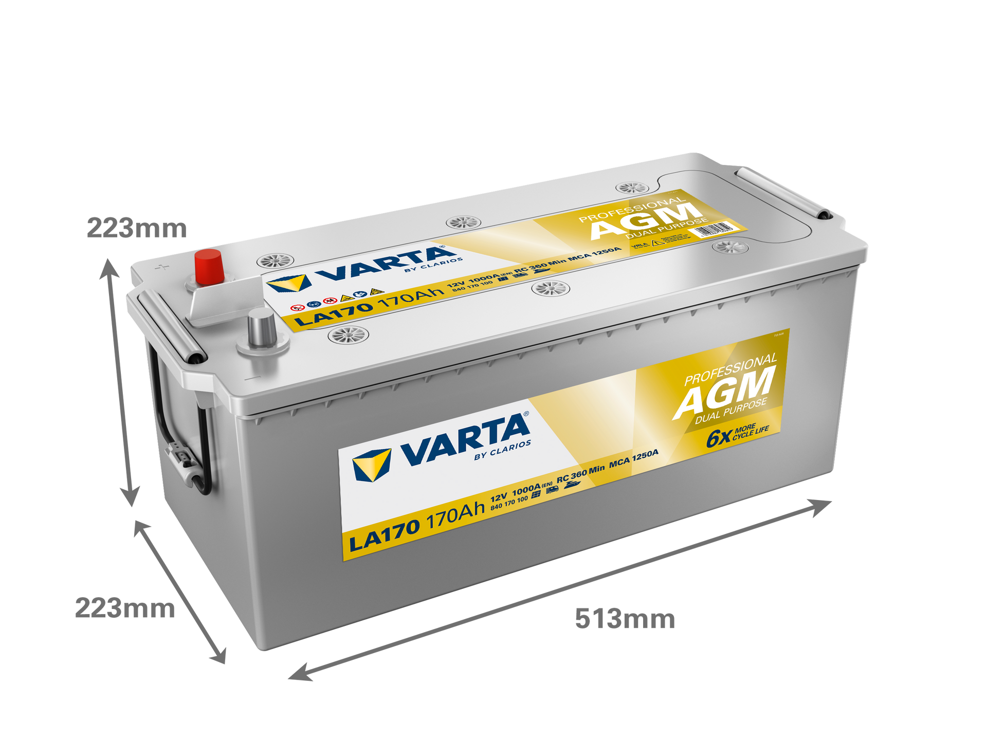 VARTA Professional Dual Purpose AGM batteri 12V 170Ah LA170