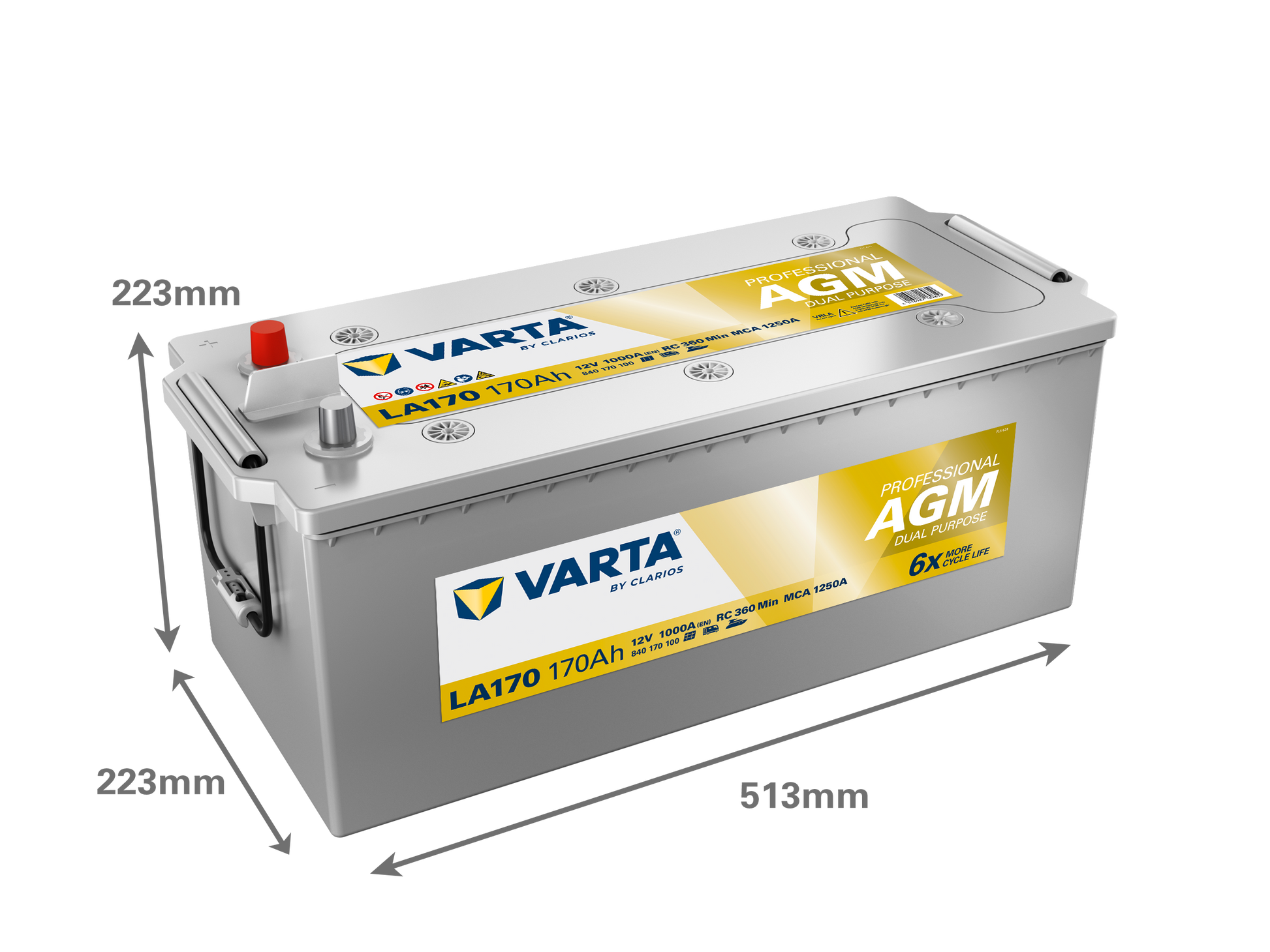 VARTA Professional Dual Purpose AGM batteri 12V 170Ah LA170-2