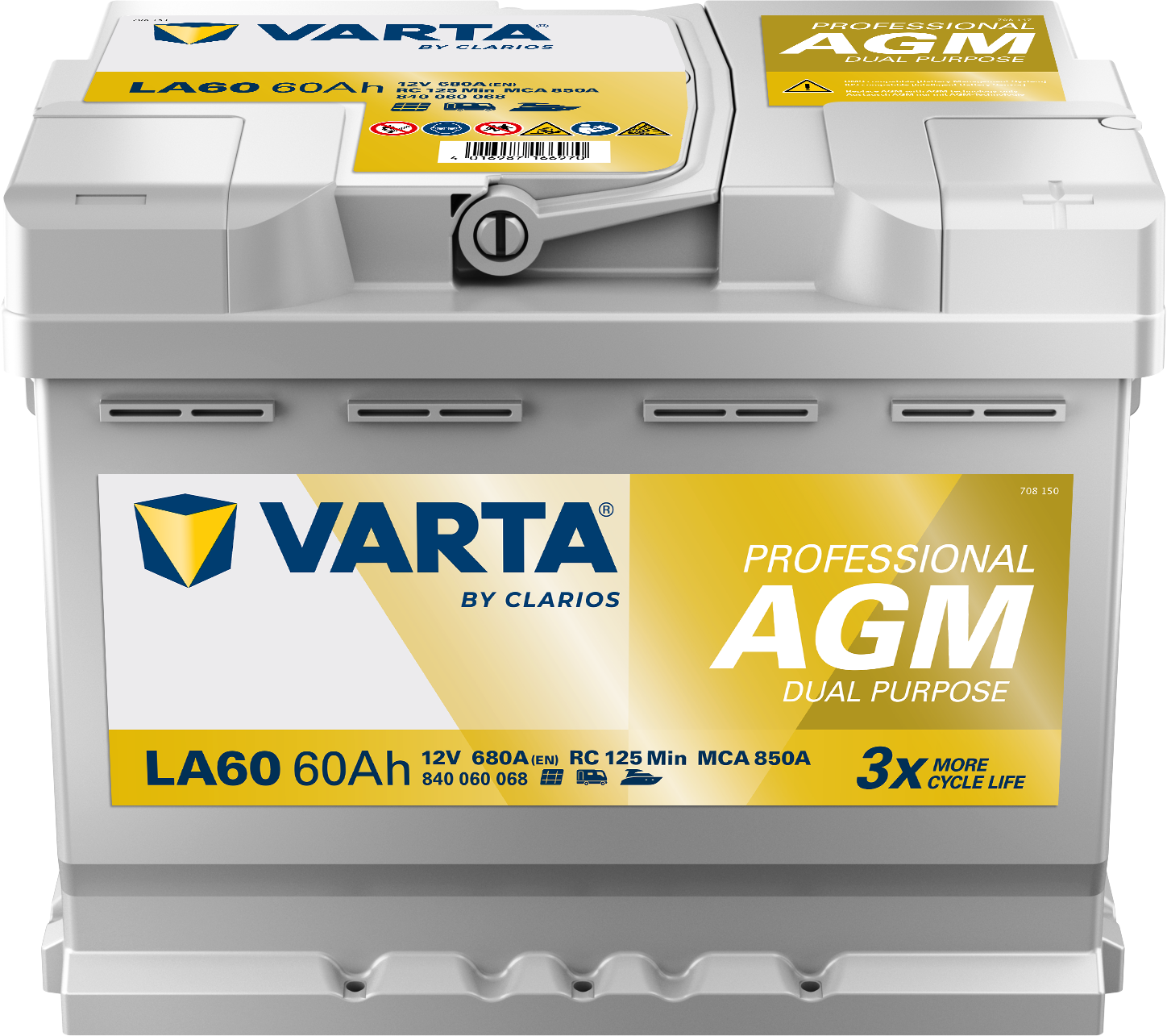 VARTA Professional Dual Purpose AGM batteri 12V 60Ah LA60