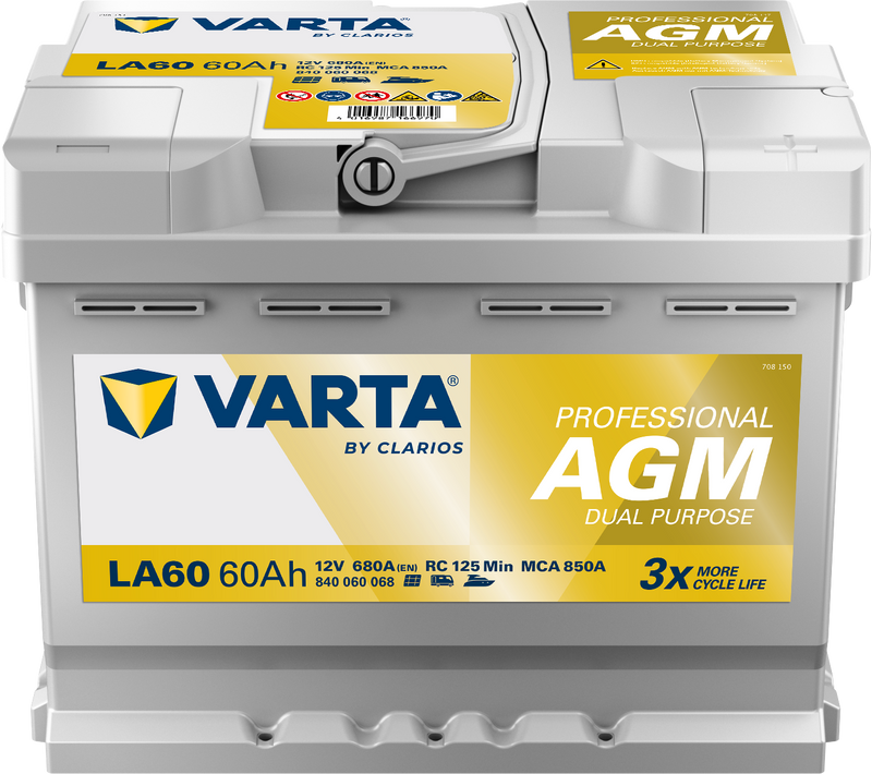 VARTA Professional Dual Purpose AGM batteri 12V 60Ah LA60-1