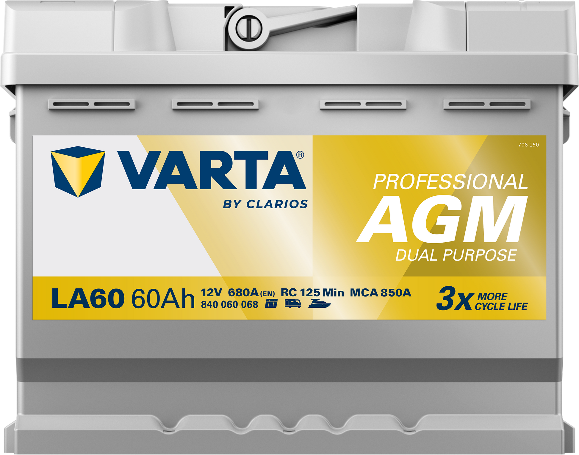 VARTA Professional Dual Purpose AGM batteri 12V 60Ah LA60-3