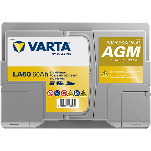 VARTA Professional Dual Purpose AGM batteri 12V 60Ah LA60-4