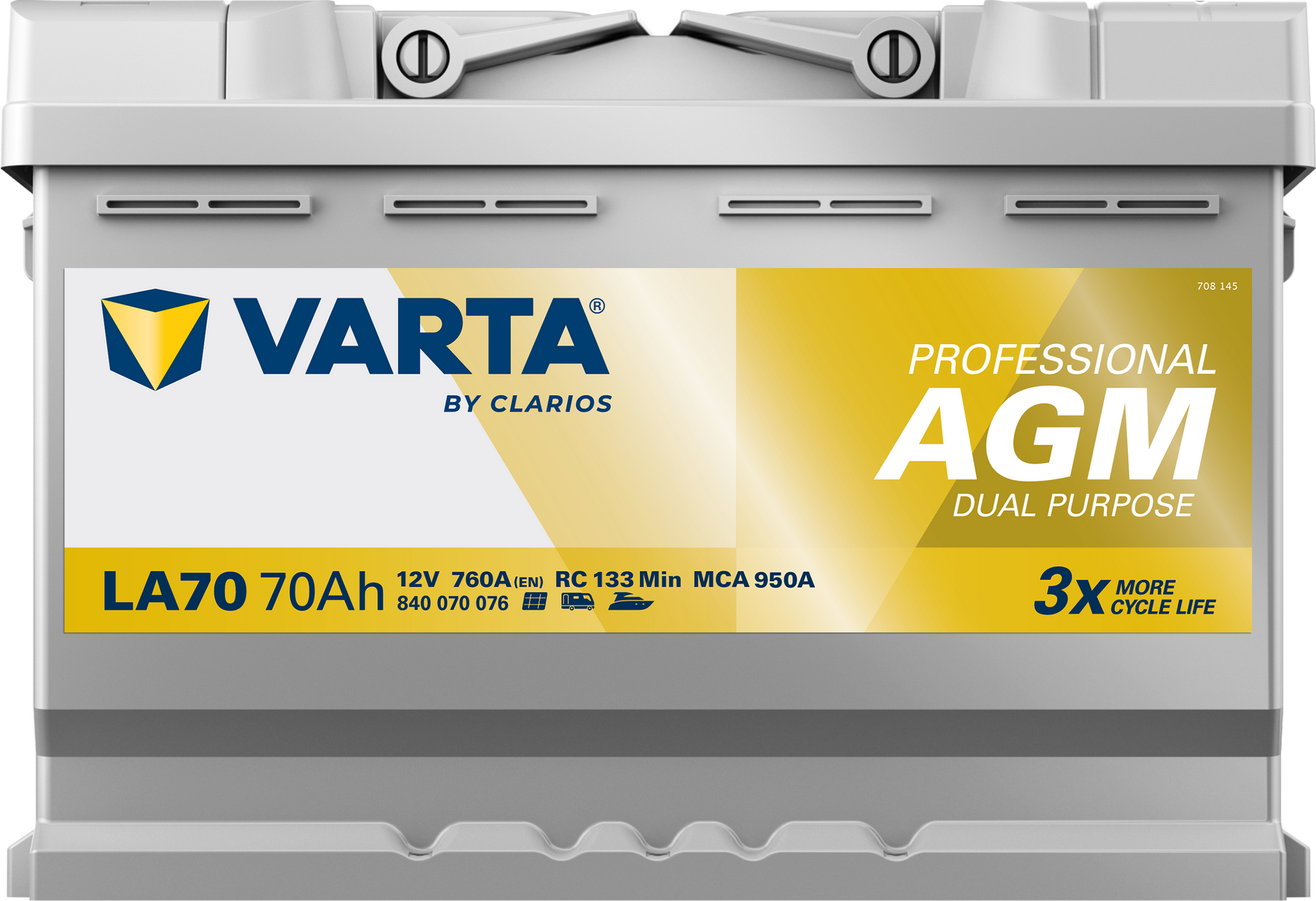 VARTA Professional Dual Purpose AGM batteri 12V 70Ah LA70-3