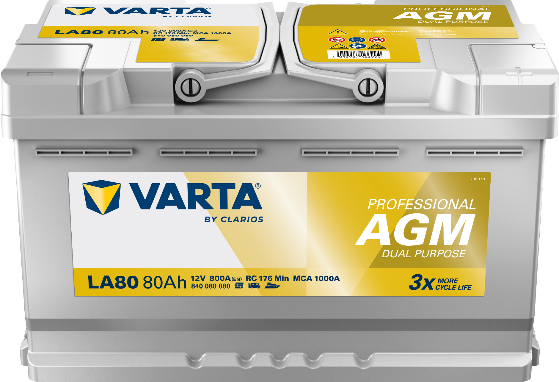 VARTA Professional Dual Purpose AGM batteri 12V 80Ah LA80-1