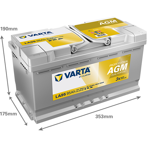 VARTA Professional Dual Purpose AGM batteri 12V 95Ah LA95-2