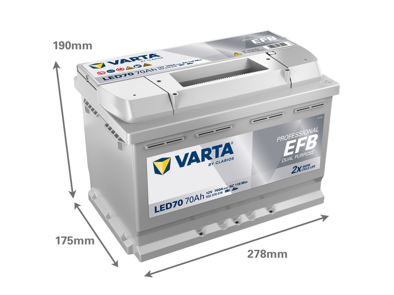 VARTA Professional Dual Purpose EFB batteri 12V 70Ah LED70-2