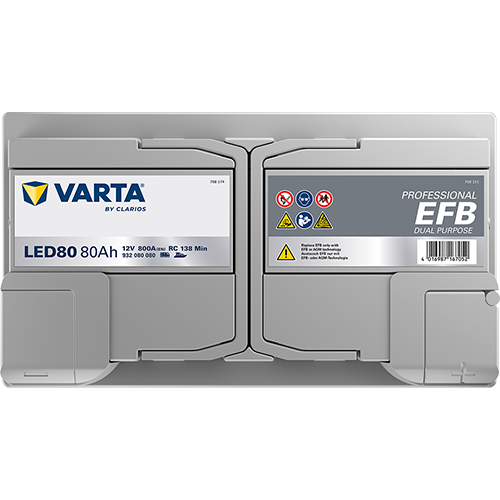 VARTA Professional Dual Purpose EFB batteri 12V 80Ah LED80-4