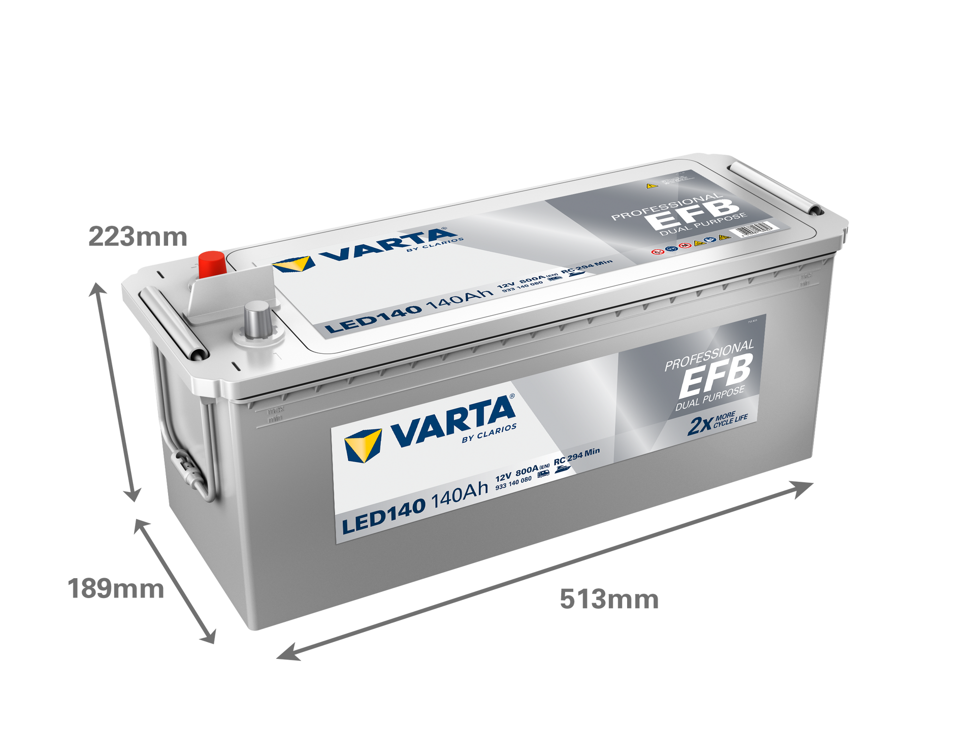 VARTA Professional Dual Purpose EFB batteri 12V 140Ah LED140