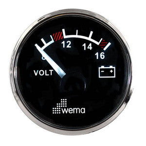 Wema Voltmeter 12 Volt Sort RF-1