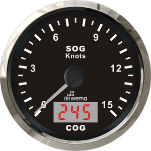 Wema Speedometer 15 kn Sort RF-1