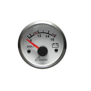 Wema Voltmeter 12 Volt Hvidt RF-1