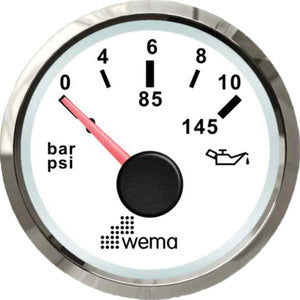 Wema Olie tryk instrument 10 bar NMEA2000 Hvidt RF-1