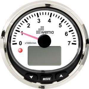 Wema Omdrejningstæller 7000 omdr NMEA2000 Hvidt RF-1
