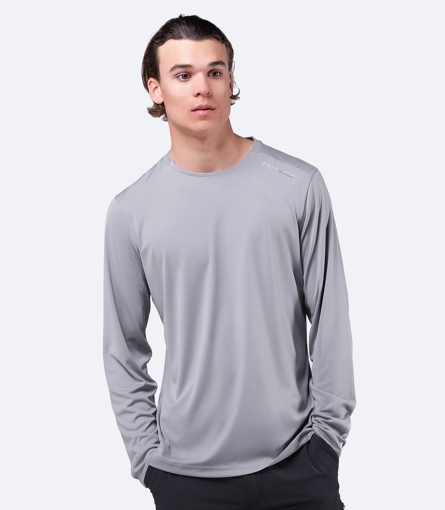 Mens UVActive Long Sleeve Top - Grey-1