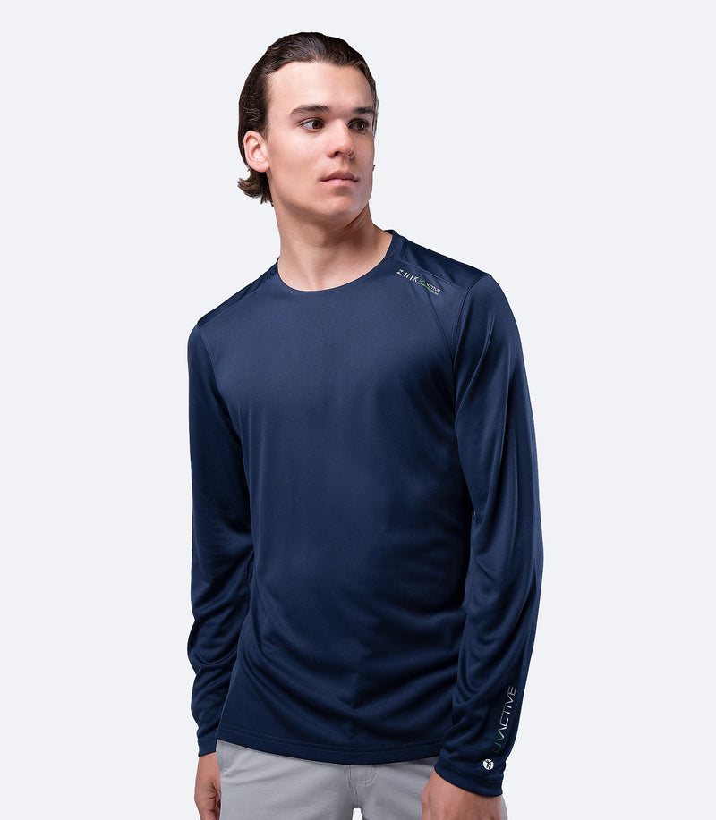 Mens UVActive Long Sleeve Top - Navy-1