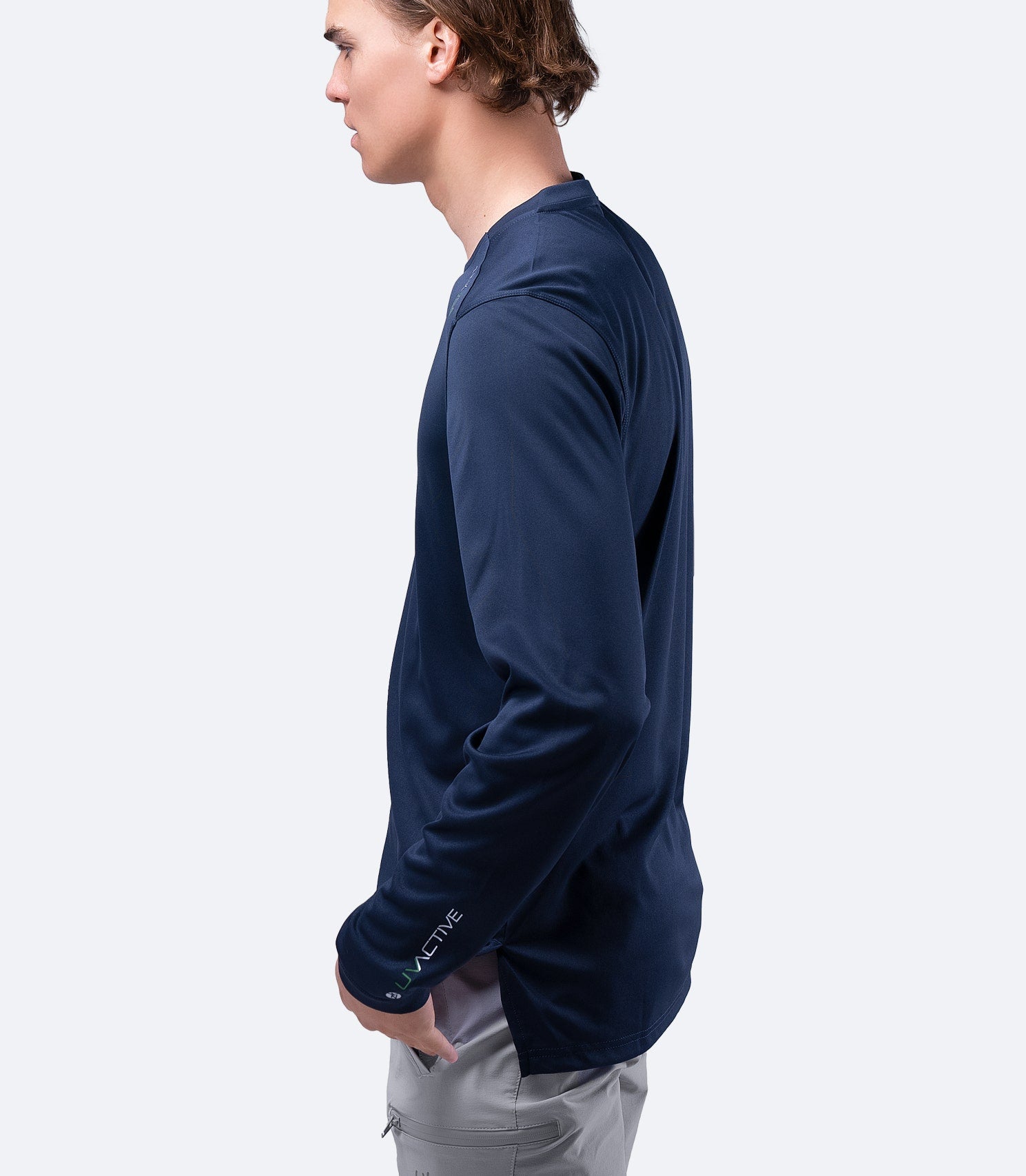 Mens UVActive Long Sleeve Top - Navy-4