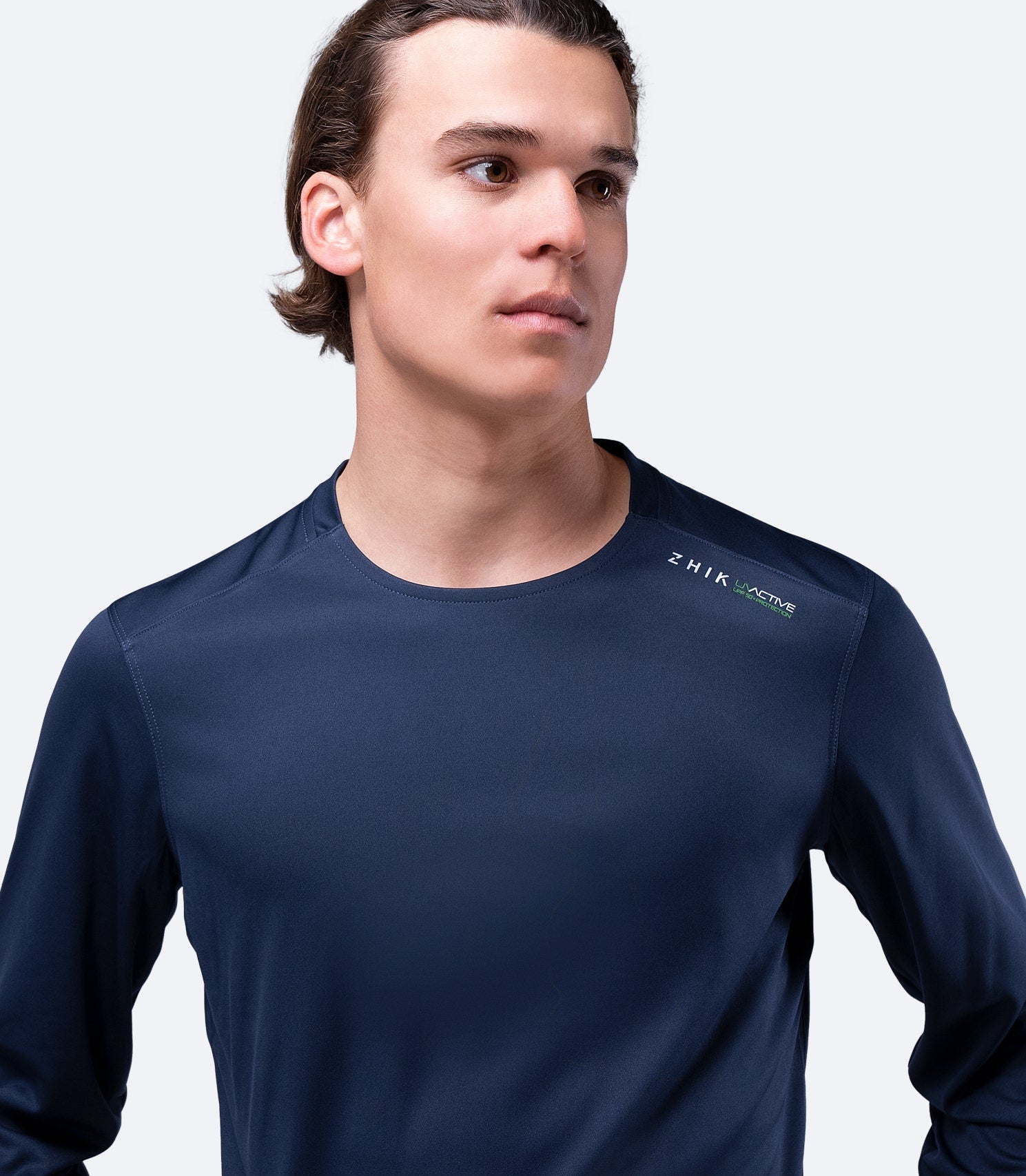 Mens UVActive Long Sleeve Top - Navy-3