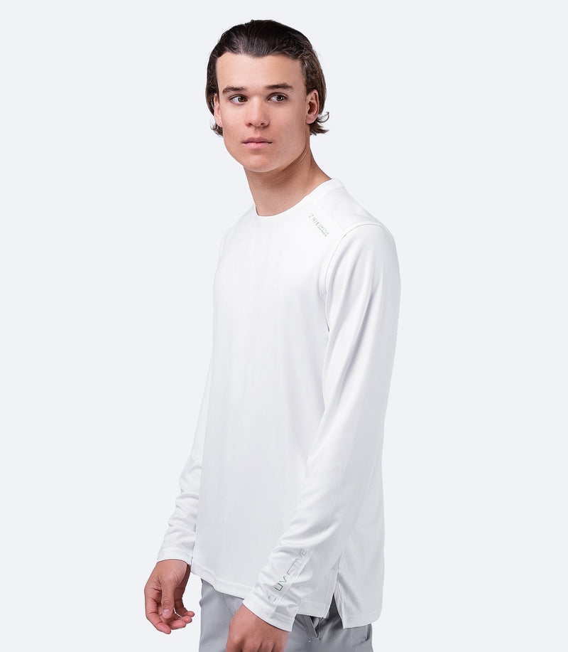 Mens UVActive Long Sleeve Top - White-1