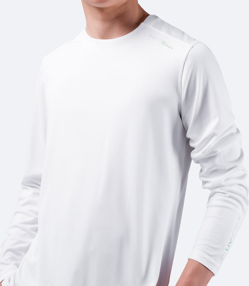 Mens UVActive Long Sleeve Top - White-3