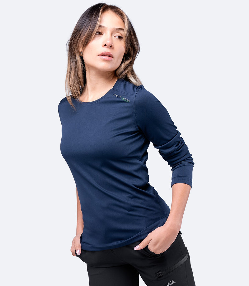 Womens UVActive Long Sleeve Top - Navy-4