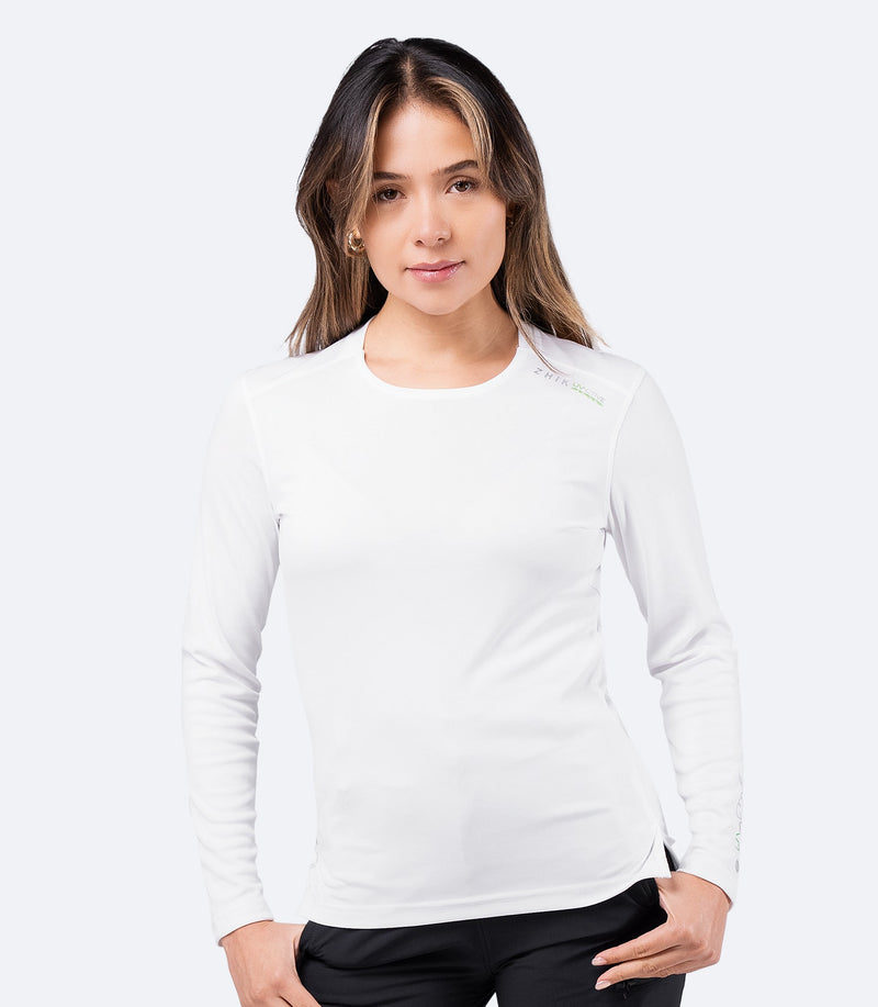Womens UVActive Long Sleeve Top - White-1
