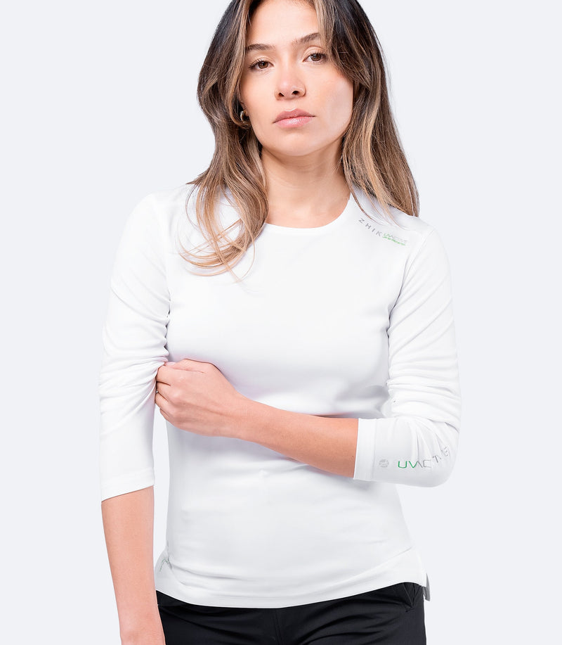 Womens UVActive Long Sleeve Top - White-4