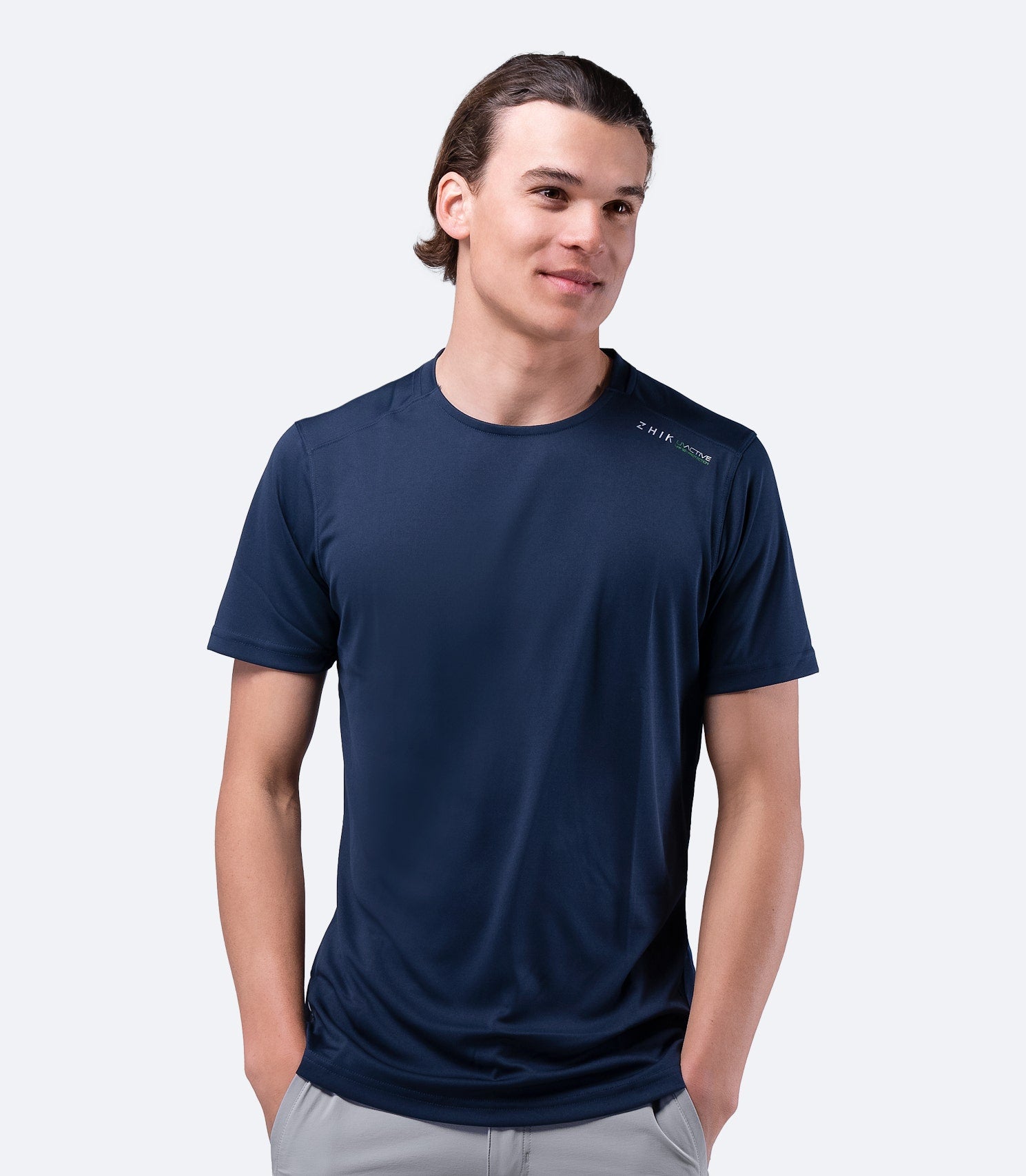 Mens UVActive Short Sleeve Top - Navy-2