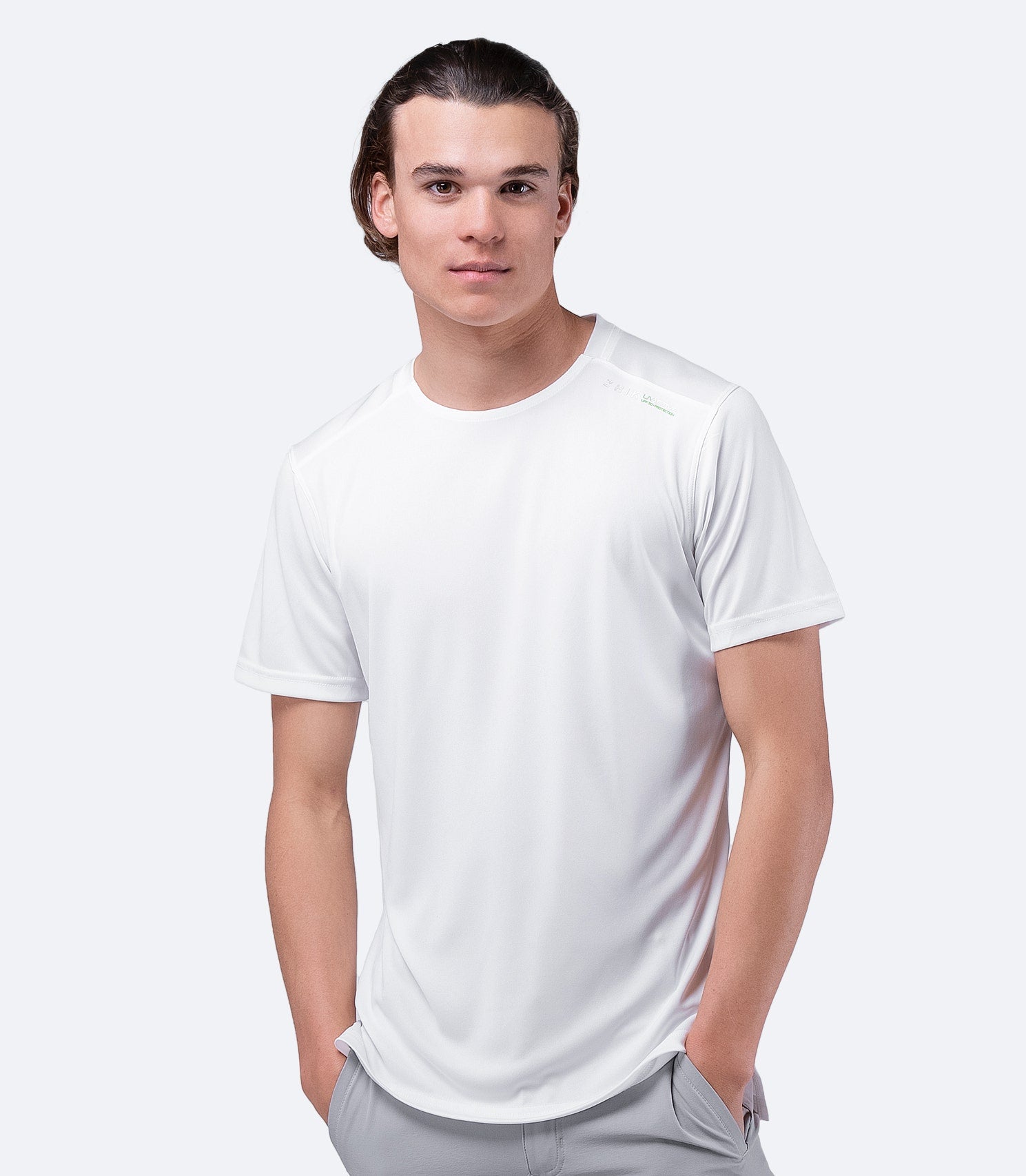 Mens UVActive Short Sleeve Top - White-1