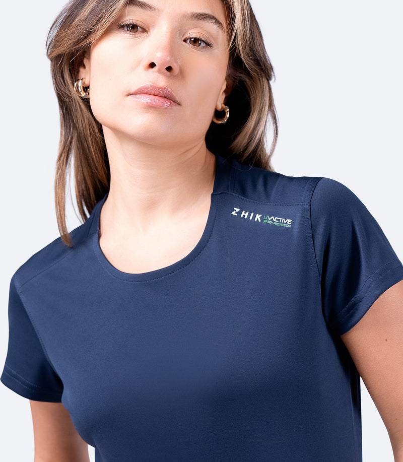 Womens UVActive Short Sleeve Top - Navy-3