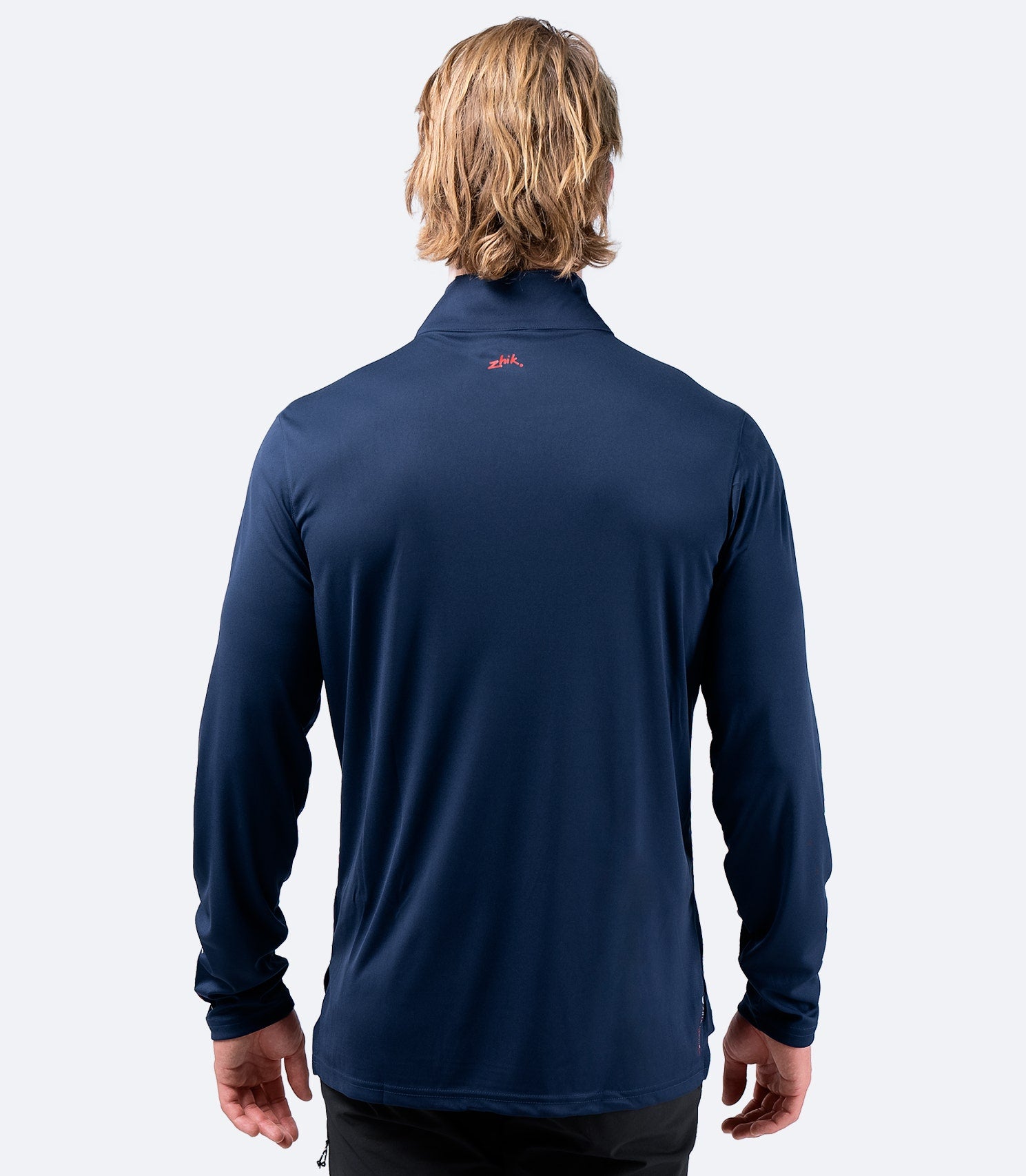Mens UVActive High Collar 1/4 Zip Top - Navy-2
