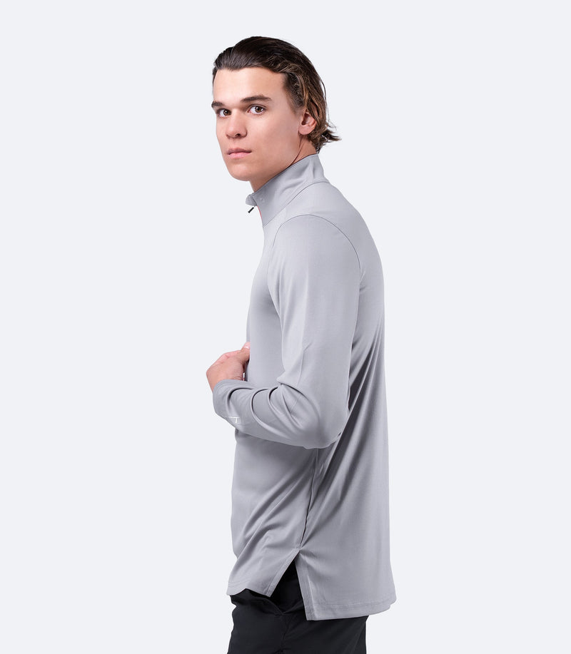 Mens UVActive High Collar 1/4 Zip Top - Grey-3