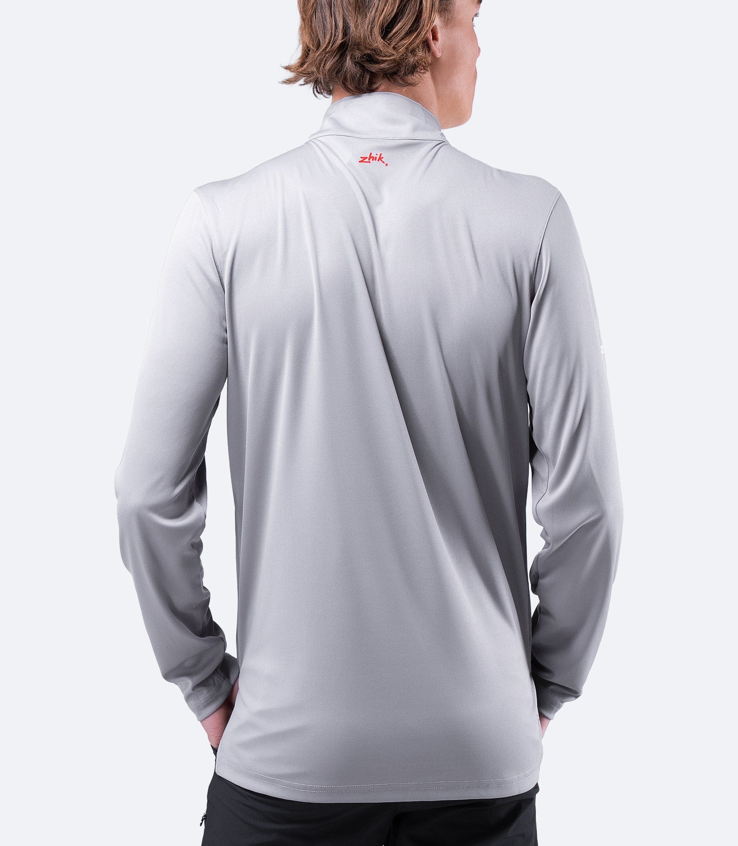 Mens UVActive High Collar 1/4 Zip Top - Grey