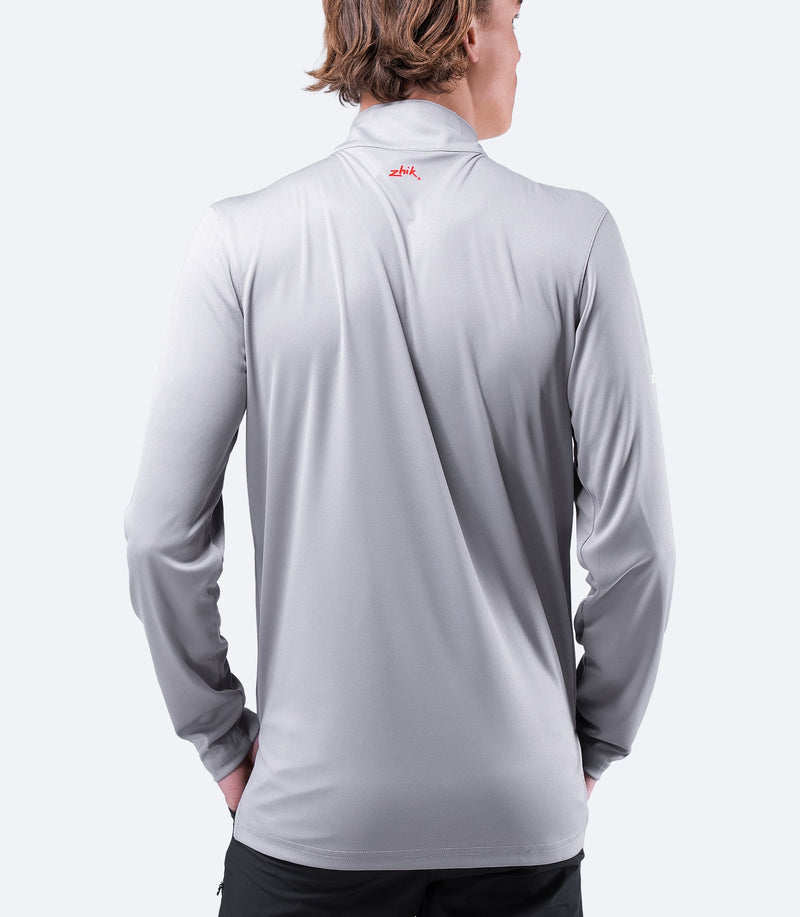 Mens UVActive High Collar 1/4 Zip Top - Grey-2