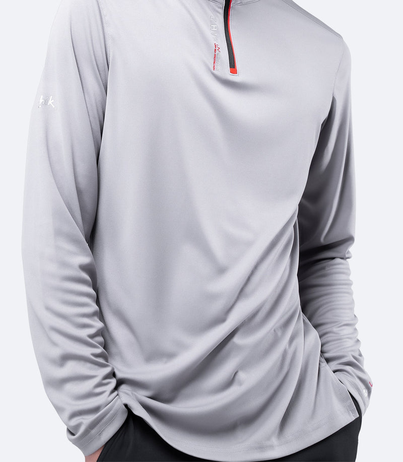 Mens UVActive High Collar 1/4 Zip Top - Grey-4